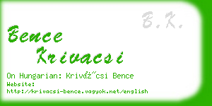 bence krivacsi business card